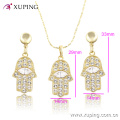 63758 sistema de la joyería del color del oro del diseño 14k del encanto de la mano de la moda de xuping